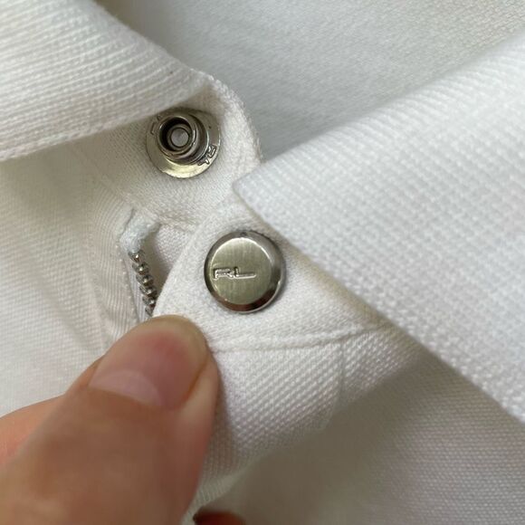 Ralph Lauren Black Label White Polo Golf Shirt Zip Neck M - Picture 2 of 5